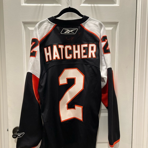 Signed Reebok Flyers Derian Hatcher Hockey Jersey - Picture 4 of 5